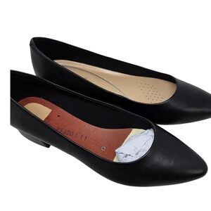 Easy Spirit Pumps Womens 11W Black Pointed Toe Low Block Heel Professional NWOT